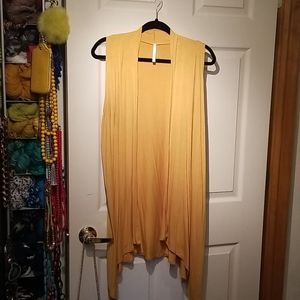 Sleeveless open tunic sunflower yellow xl